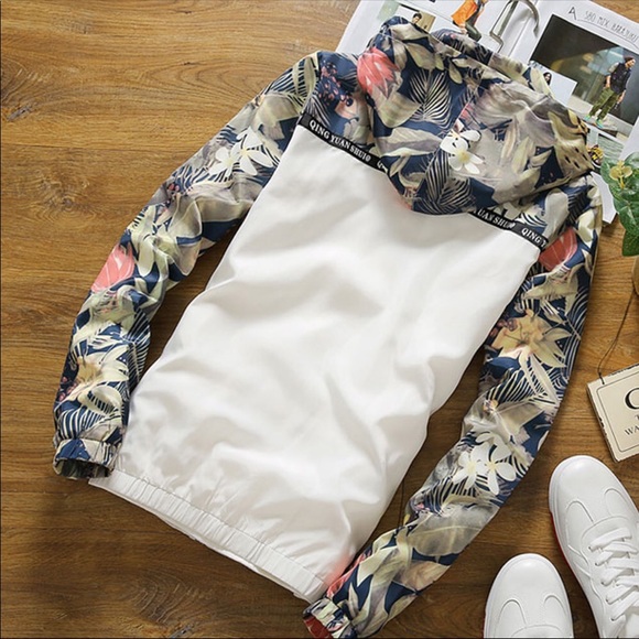 Men's Floral Bomber Windbreaker - Picture 3 of 3